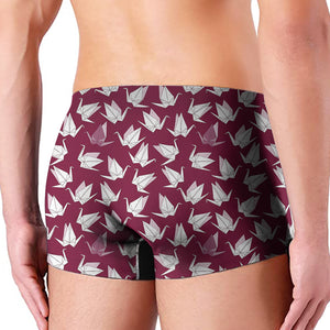 Japanese Origami Crane Pattern Print Men's Boxer Briefs