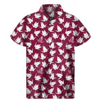 Japanese Origami Crane Pattern Print Men's Short Sleeve Shirt