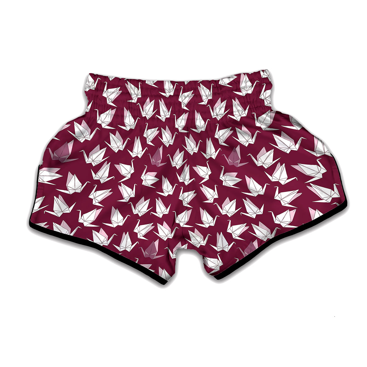 Japanese Origami Crane Pattern Print Muay Thai Boxing Shorts