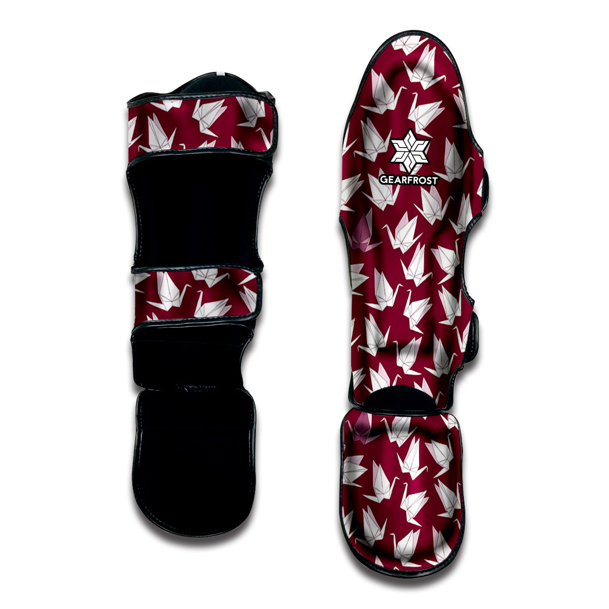 Japanese Origami Crane Pattern Print Muay Thai Shin Guard