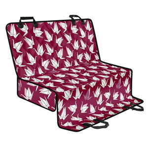 Japanese Origami Crane Pattern Print Pet Car Back Seat Cover