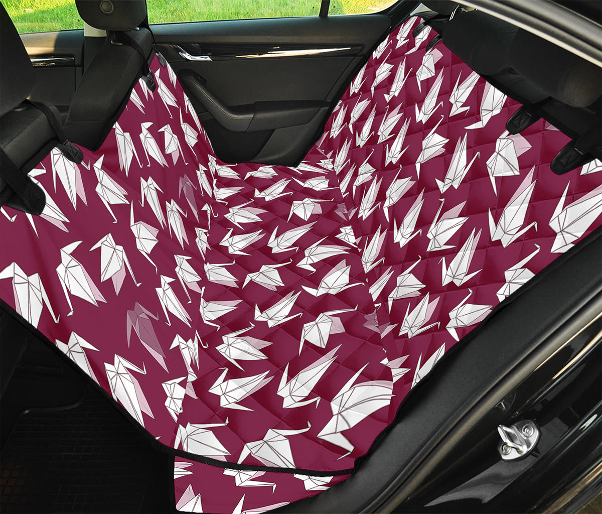 Japanese Origami Crane Pattern Print Pet Car Back Seat Cover