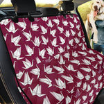 Japanese Origami Crane Pattern Print Pet Car Back Seat Cover