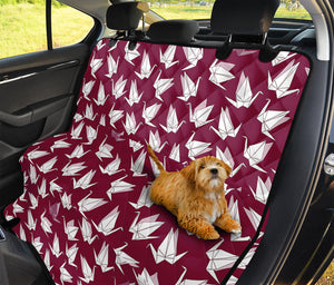 Japanese Origami Crane Pattern Print Pet Car Back Seat Cover