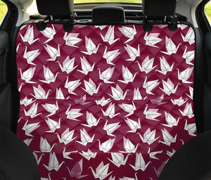 Japanese Origami Crane Pattern Print Pet Car Back Seat Cover