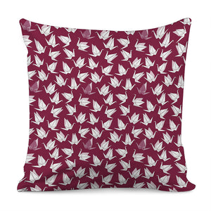 Japanese Origami Crane Pattern Print Pillow Cover