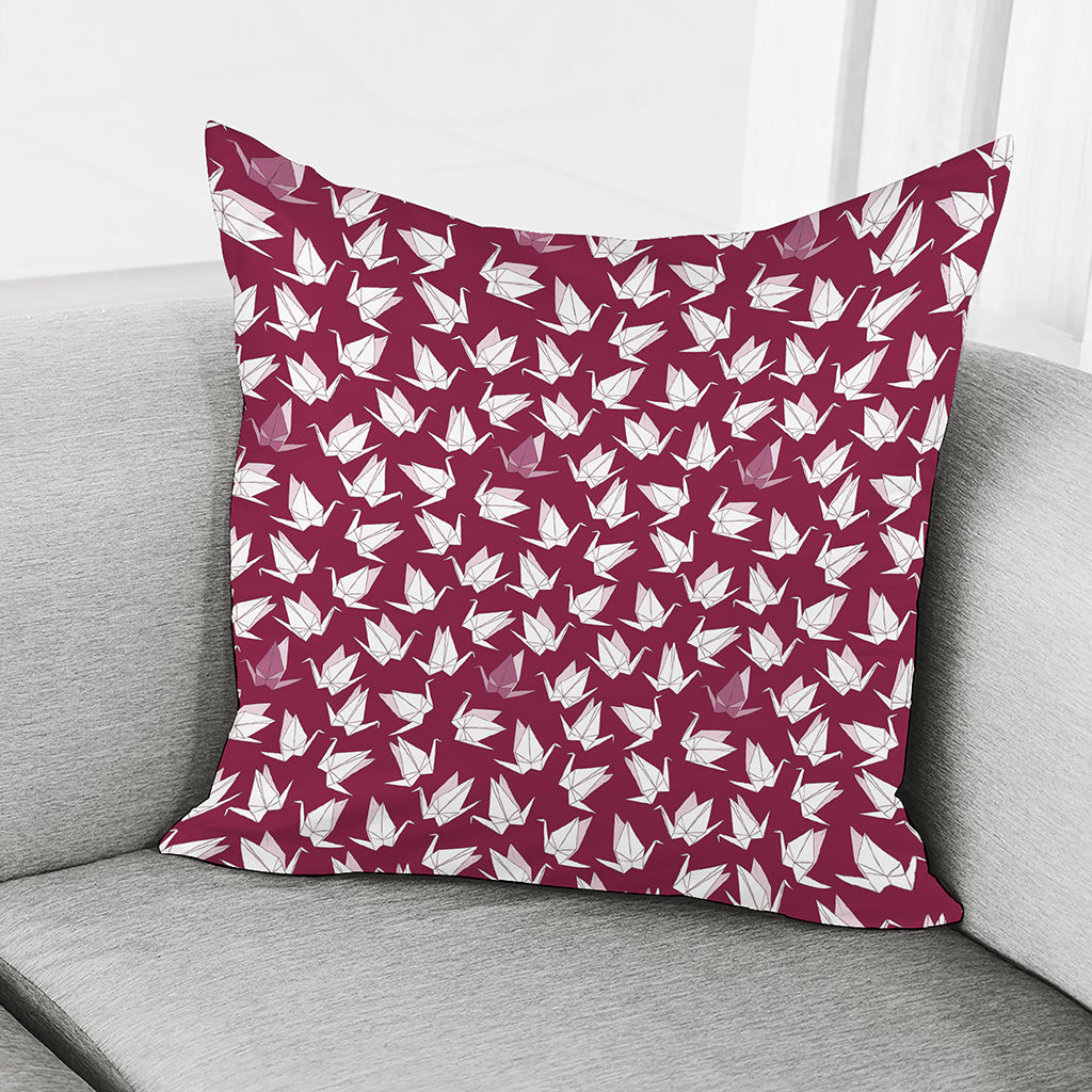 Japanese Origami Crane Pattern Print Pillow Cover