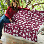 Japanese Origami Crane Pattern Print Quilt