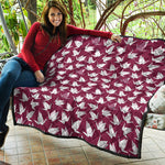 Japanese Origami Crane Pattern Print Quilt
