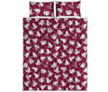 Japanese Origami Crane Pattern Print Quilt Bed Set