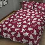 Japanese Origami Crane Pattern Print Quilt Bed Set