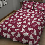 Japanese Origami Crane Pattern Print Quilt Bed Set
