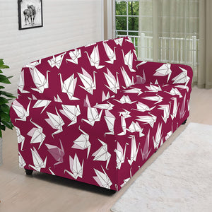 Japanese Origami Crane Pattern Print Sofa Cover