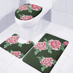 Japanese Peony Print 3 Piece Bath Mat Set