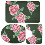 Japanese Peony Print 3 Piece Bath Mat Set