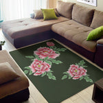 Japanese Peony Print Area Rug