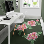 Japanese Peony Print Area Rug