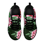 Japanese Peony Print Black Sneakers
