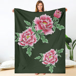 Japanese Peony Print Blanket