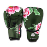 Japanese Peony Print Boxing Gloves