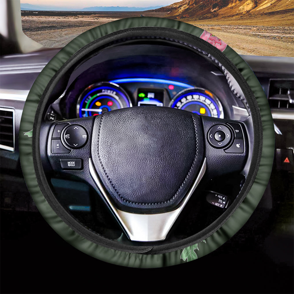 Japanese Peony Print Car Steering Wheel Cover