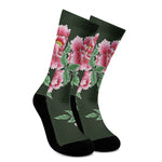 Japanese Peony Print Crew Socks