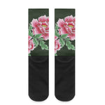 Japanese Peony Print Crew Socks