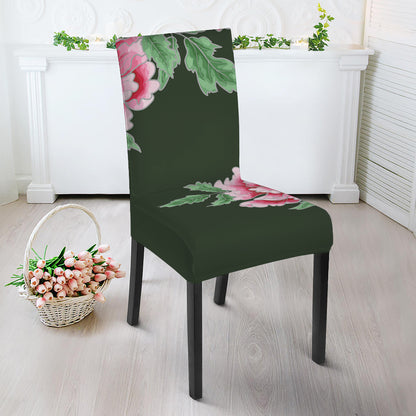 Japanese Peony Print Dining Chair Slipcover