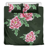 Japanese Peony Print Duvet Cover Bedding Set