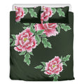 Japanese Peony Print Duvet Cover Bedding Set