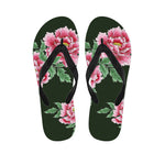Japanese Peony Print Flip Flops