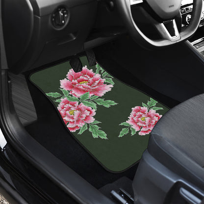 Japanese Peony Print Front Car Floor Mats