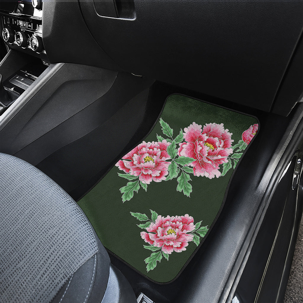 Japanese Peony Print Front Car Floor Mats