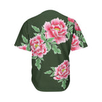 Japanese Peony Print Men's Baseball Jersey