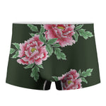 Japanese Peony Print Men's Boxer Briefs