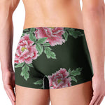 Japanese Peony Print Men's Boxer Briefs