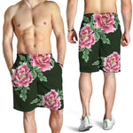 Japanese Peony Print Men's Shorts