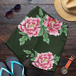 Japanese Peony Print Men's Shorts