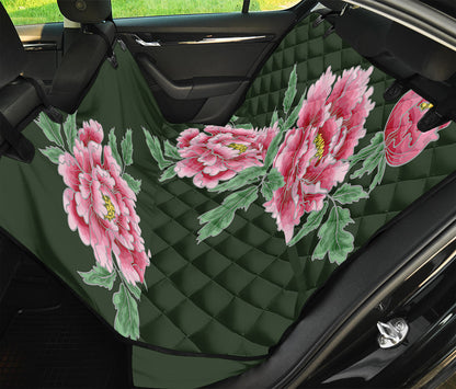 Japanese Peony Print Pet Car Back Seat Cover