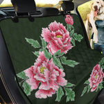 Japanese Peony Print Pet Car Back Seat Cover