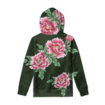 Japanese Peony Print Pullover Hoodie