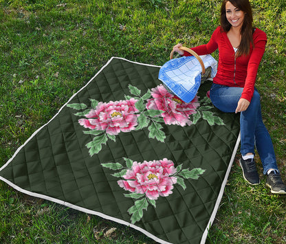 Japanese Peony Print Quilt