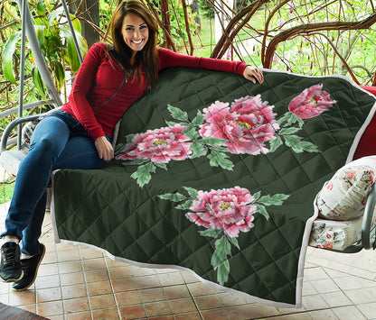 Japanese Peony Print Quilt