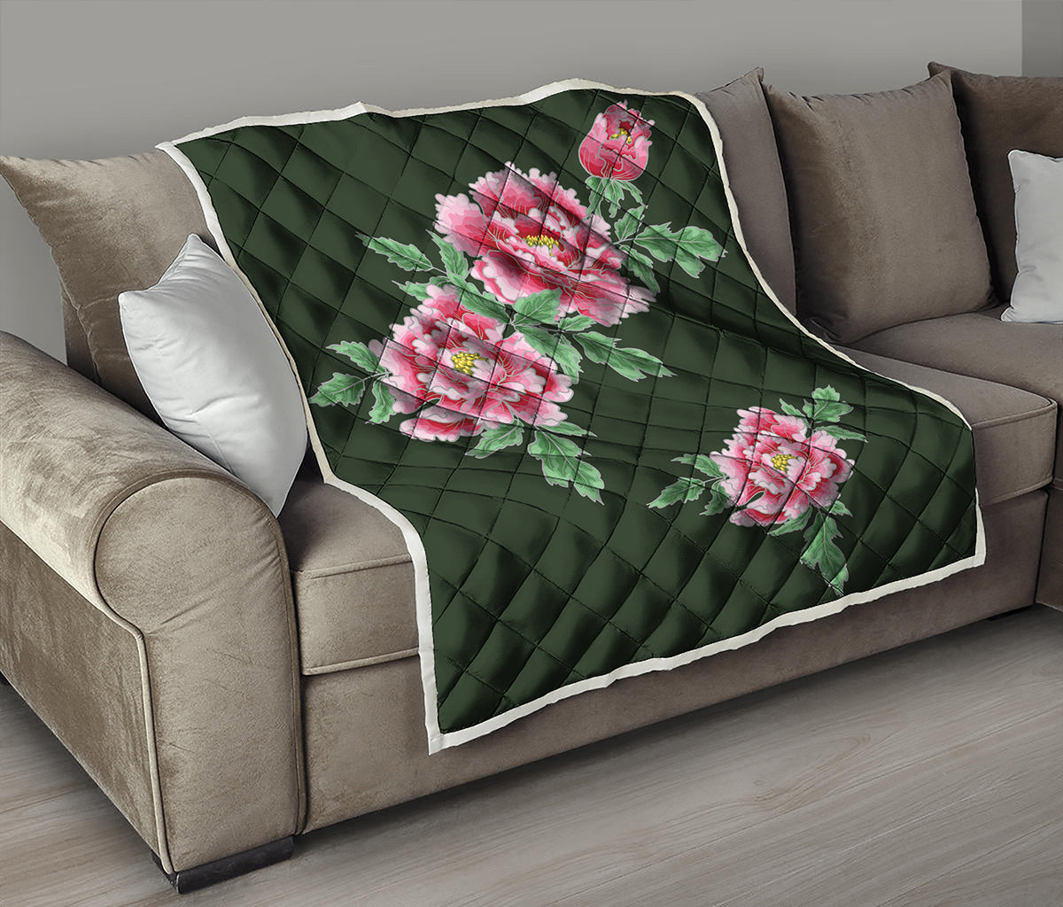 Japanese Peony Print Quilt