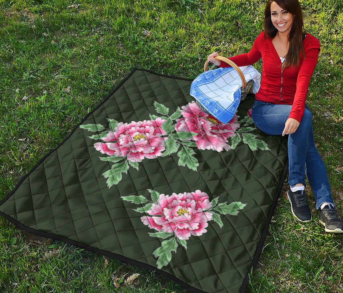 Japanese Peony Print Quilt