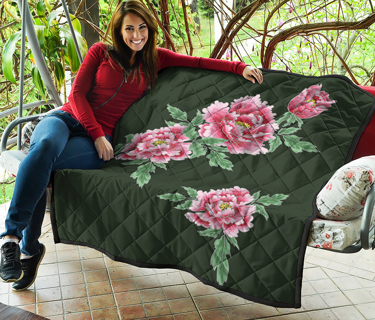 Japanese Peony Print Quilt