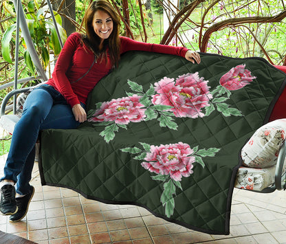 Japanese Peony Print Quilt