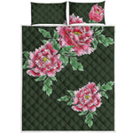 Japanese Peony Print Quilt Bed Set