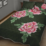 Japanese Peony Print Quilt Bed Set