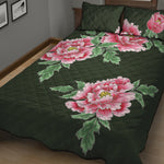 Japanese Peony Print Quilt Bed Set